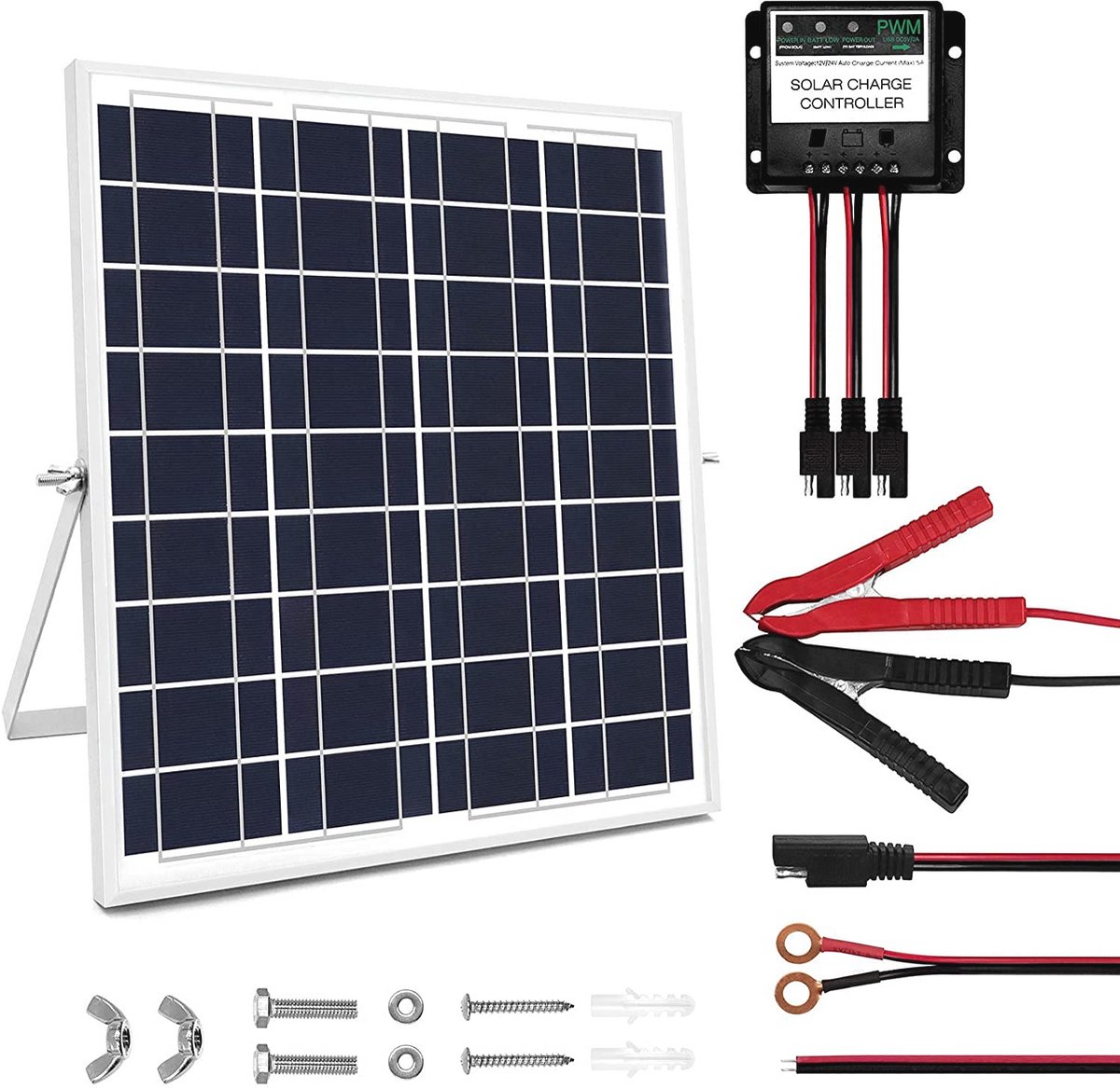 Draagbare 20 W Zonnepaneel 12 V voor Trickle Batterij Oplader met Verstelbare Montagebeugel