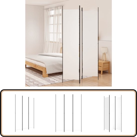 vidaXL Séparateur de pièce 3 panneaux 150x220 cm Blanc