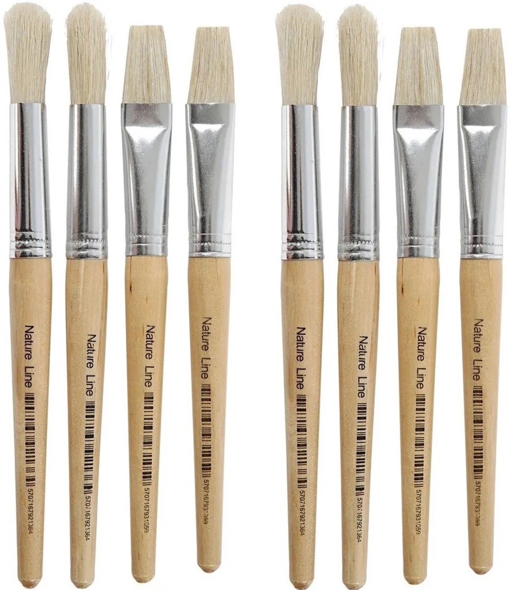 Plantenhangers van katoenen touw macramé - set van 4 stuks met metalen