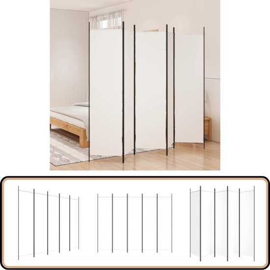 Kamerscherm met 5 panelen 250x200 cm stof zwart kopen