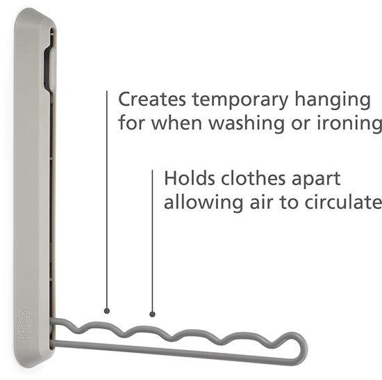 Joseph Joseph - Porte-manteau mural Orderly pliable - Acier au carbone - Crème