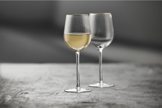 Lyngby Glas - Verre à vin vin blanc Palermo bord doré (lot de 4) - Verres à vin