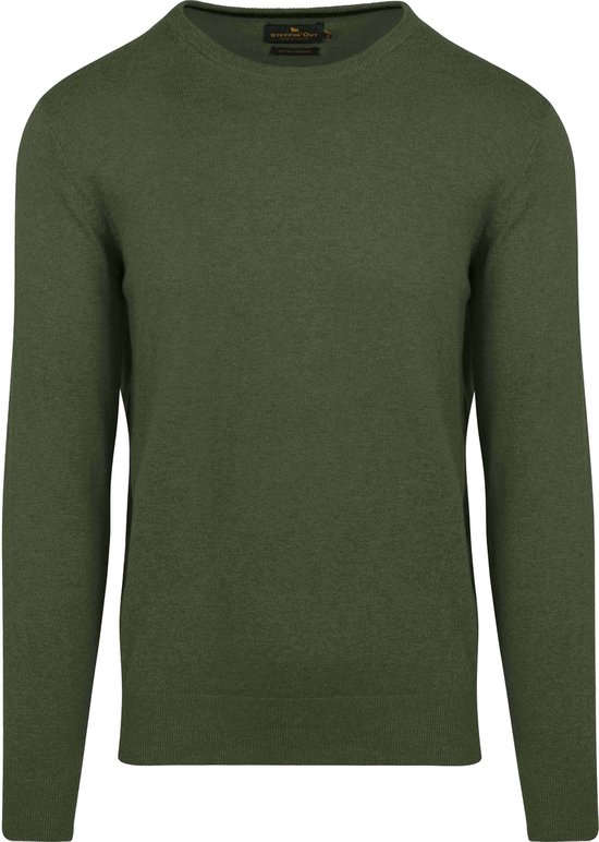 Pull Steppin' Out Coton Cotton Vert Olive - Taille L - Homme - Pulls