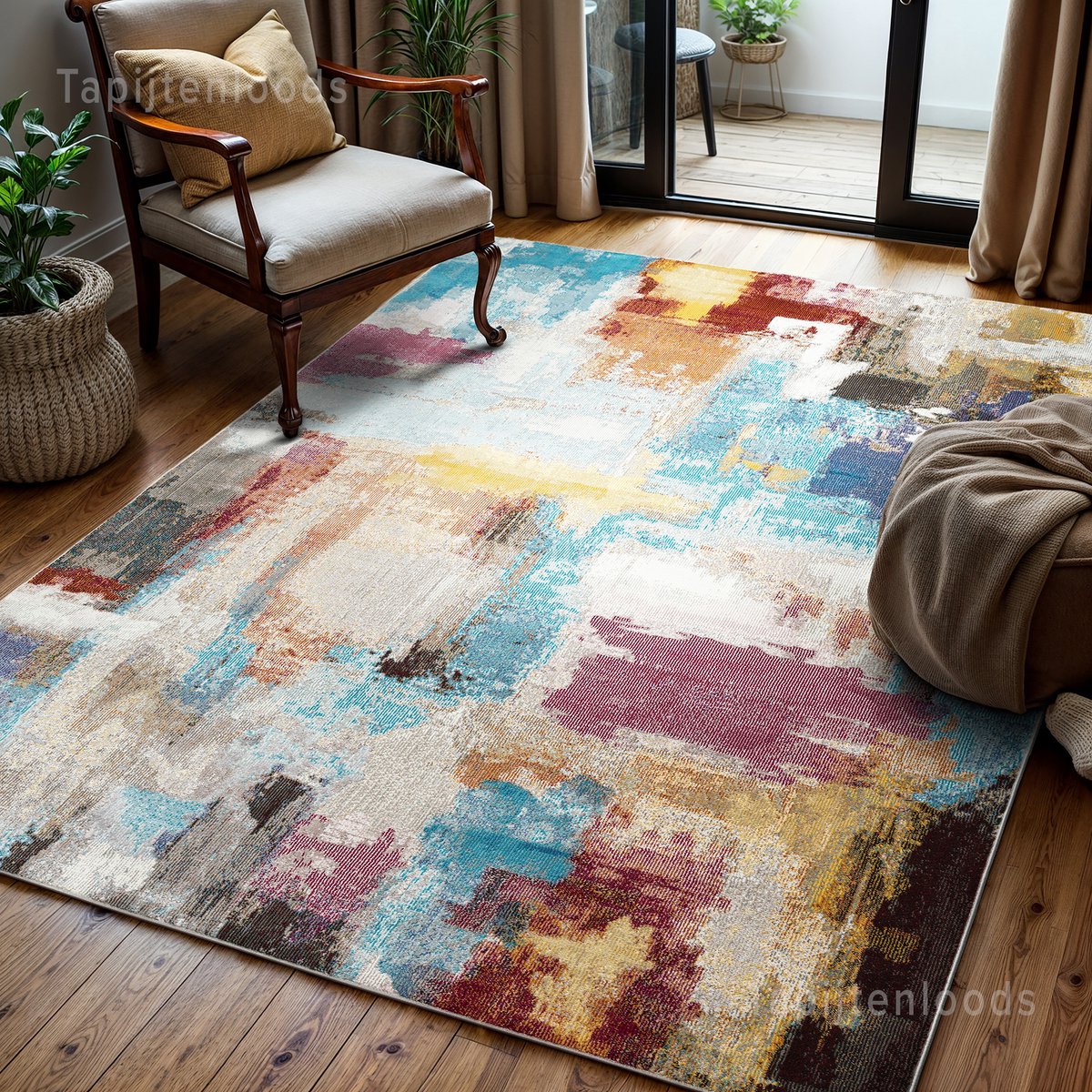 Muratap Picasso Artisan Vintage Vloerkleed Multi Laagpolig- 200x290 CM Multikleur