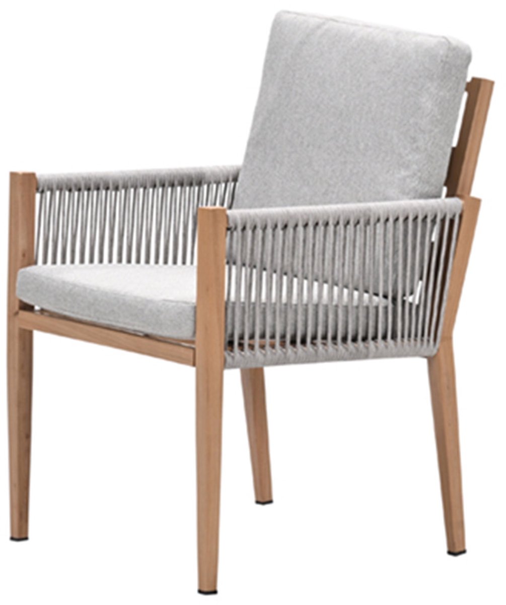 Sardinia dining fauteuil - light teaklook - TPU rope sand - dark sand