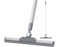 BOTC Vloertrekker Telescopisch - 74-136 cm - Vloerwisser Badkamer - Breedte 52 cm - Watertrekker - Douchewisser - Wit