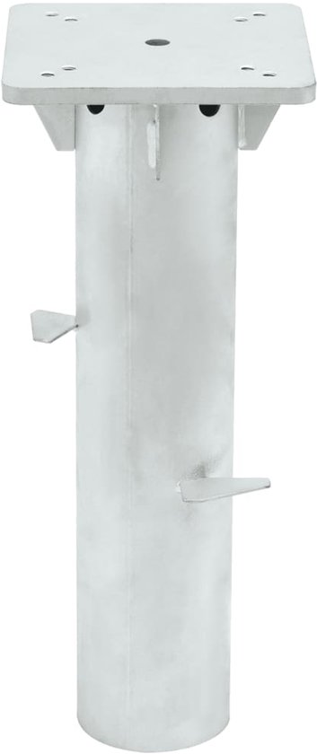 vidaXL Parasolvoet - In de grond - 16x16x39,5 cm - Staal - Zilver Parasoll Voet - Parasol Basis - Grondmontering Parasol - Parasol Standaard - Tuin Accessoires