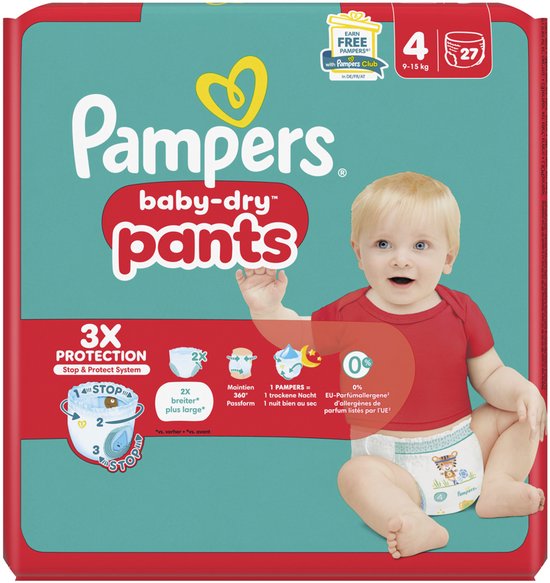 Pampers Baby-Dry Pants Luierbroekjes Maat 4 - 27 luierbroekjes - 9kg-15kg