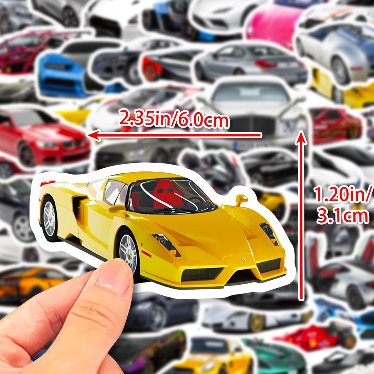 Auto Stickers 50 Stuks | Sportauto Stickers | Thema Auto's | Laptop Stickers | Decoratie | Stickers Kinderen | Stickers Volwassenen | Stickervellen | Plakstickers | Race Auto Stickers | Stickers Bullet Journal | Planner Stickers — afbeelding 2