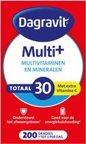 Dagravit Totaal 30 Multivitaminen - Vitamine A, C en het mineraal selenium ondersteunen het afweersysteem - 200 dragees