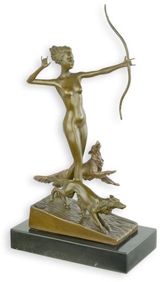Last Arrow - Bronzen Beeld - Diana the huntress - Kunst Sculptuur - Romeinse God - Art Deco Decoratie - 18x10x35