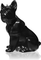 Hoogglans zwart gelakte figuurkaars, design: Bulldog Hoogte 15 cm (24 uur)