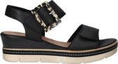 Remonte Leren Dames Sandalen Sleehak - Zwart - 39