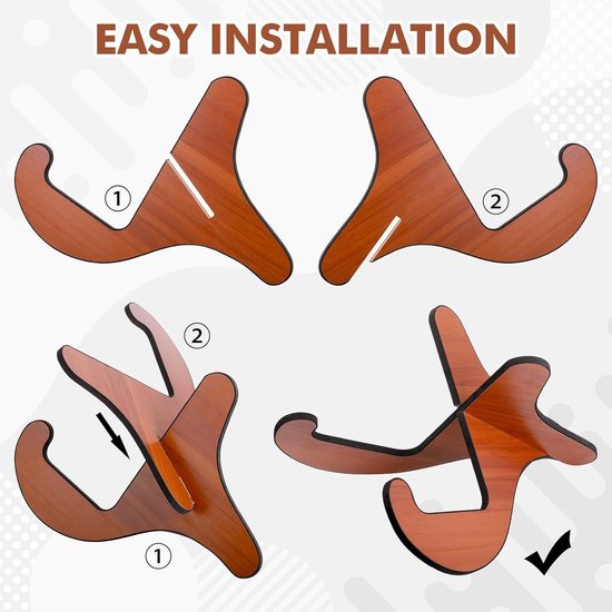 STRICH Wooden Guitar Stand for Multiple Guitars, 4-Holder, Front Display Space-Saving Floor Guitar Rack for Home, Studio, Stage, Walnut Color, L-3E1AW (For 3 Electric 1 Acoustic STRICH Wooden Guitar Stand for Multiple Guitars, 4-Holder, Front Display Space-Saving Floor Guitar Rack for Home, Studio, Stage, Walnut Color, L-3E1AW (For 3 Electric 1 Acoustic