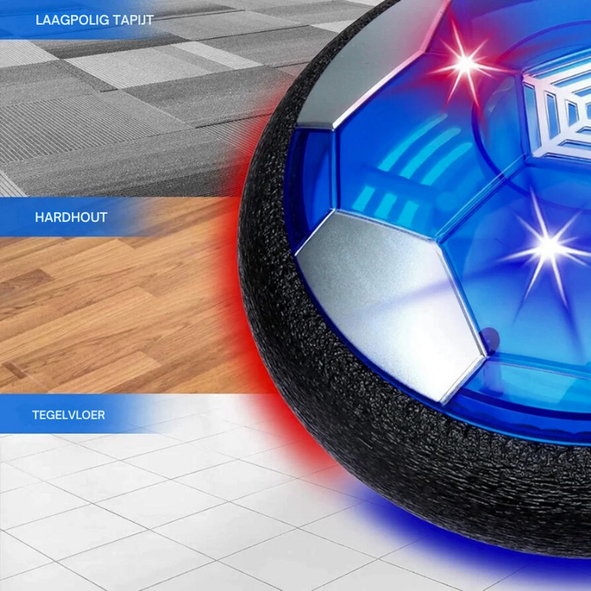 Air Power Voetbalspeelgoed - Hover Ball Speelgoed Met LED-Licht Voor Kinderen Van 5 tot 10 Jaar - Air Hockey, Indoor & Outdoor Spel, Perfect Kerstcadeau Voor Jongens En Meisjes