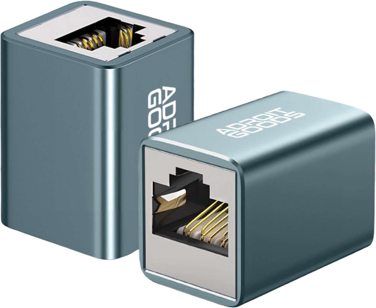 AdroitGoods RJ45 Koppelstuk - UTP Koppelstuk - CAT7 adapter/10Gbps - Verlengstuk Internetkabel - RJ45 (Vrouwelijk) naar RJ45 (Vrouwelijk) - Ethernet Verlengstuk