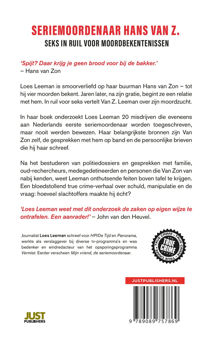 Seriemoordenaar Hans van Z. - back cover