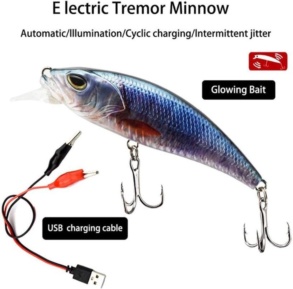 Leurre De Pêche Lumineux LED – Appât Calmar Portable, Set De 5, Crochet Acier Carbone, Pour Mer Et Rivière