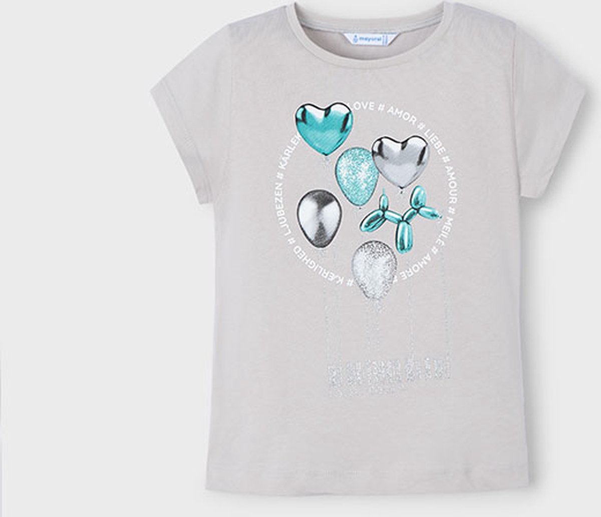 MAYORAL - T-shirt - Maat 116 - Meisjes - GRIJS -