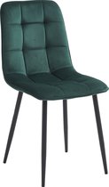 Soph & Tess - Pescara Eetkamerstoel - Eetkamerstoelen Set van 6 - Velvet - Groen