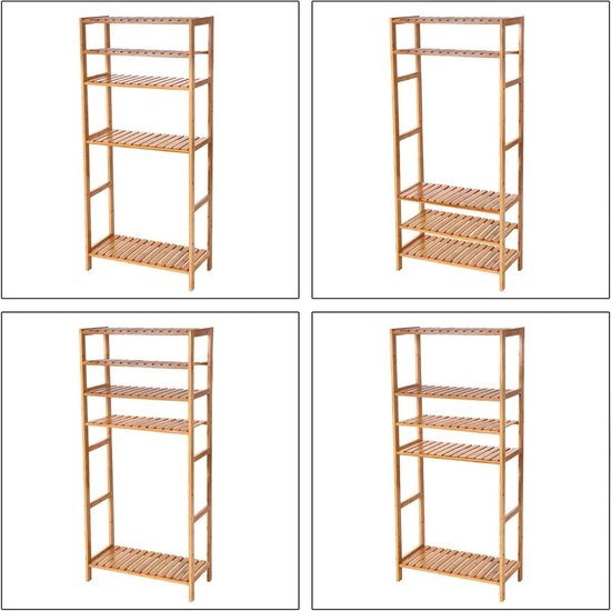 Niwugady Opbergrek voor het toilet, 3 etages, boven het wc-opbergrek, vrijstaand over wc-rek voor badkamer, toilet, wasruimte balkon, 51 x 30 x 134 cm, wit
