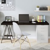 vidaXL Plateau de table en chêne - Plateau de table - Plateau de table 160 x 50 x (2-6) cm eikenhout traité Marron foncé - Table basse - Table à manger - Table vert foncé