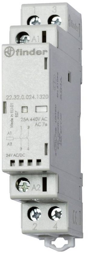 Finder 22.32.0.230.1320 Contactor 2 makers 230 V DC, 230 V AC 25 A 1 pc(s)