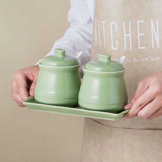 Servies Arabia Kilta groen suikerpot zonder deksel Servies