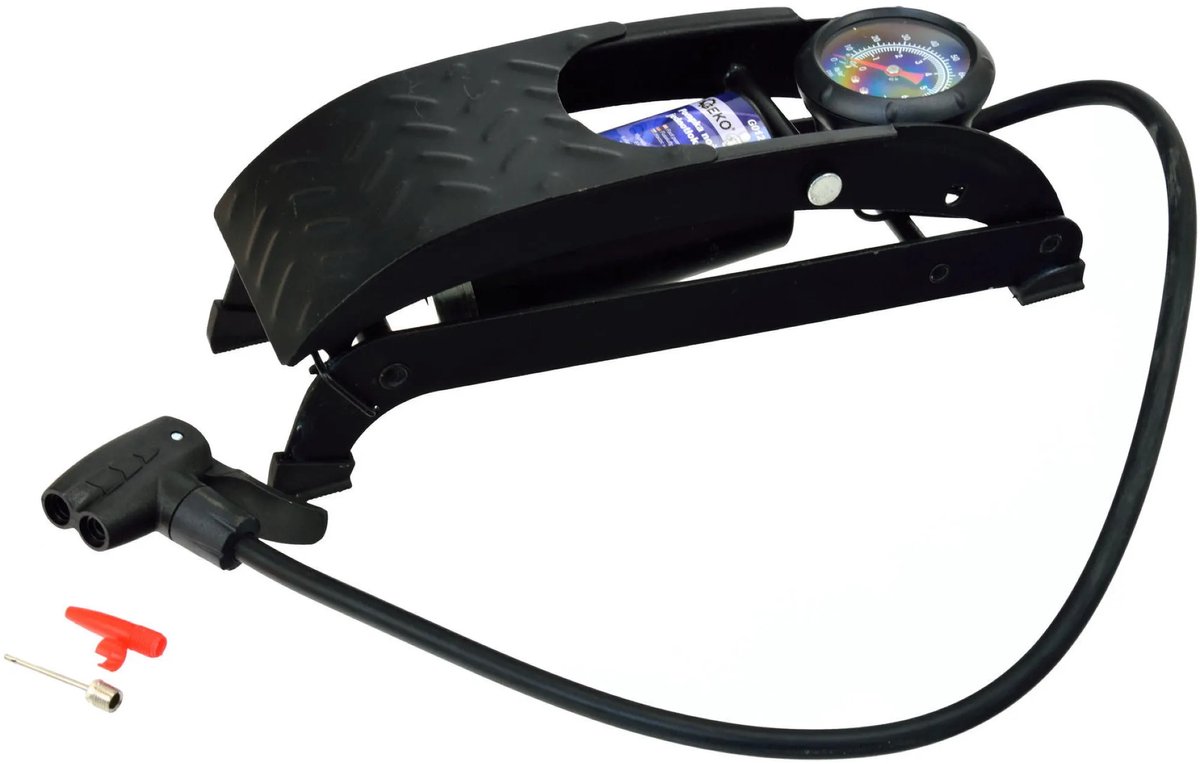 GEKO Enkelvoudige voetpomp - 7 bar druk - Stalen constructie - Anti-slip pedaal - 60 cm slang