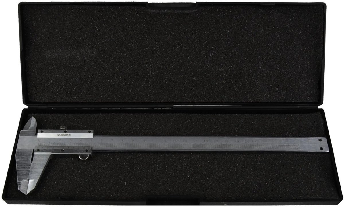 GEKO Vernier schuifmaat - precisie meting - roestvrij staal - 200 mm - 0,02 mm resolutie
