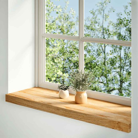 Vidaxl vensterbanken 2 st 90x25x2 cm massief eikenhout