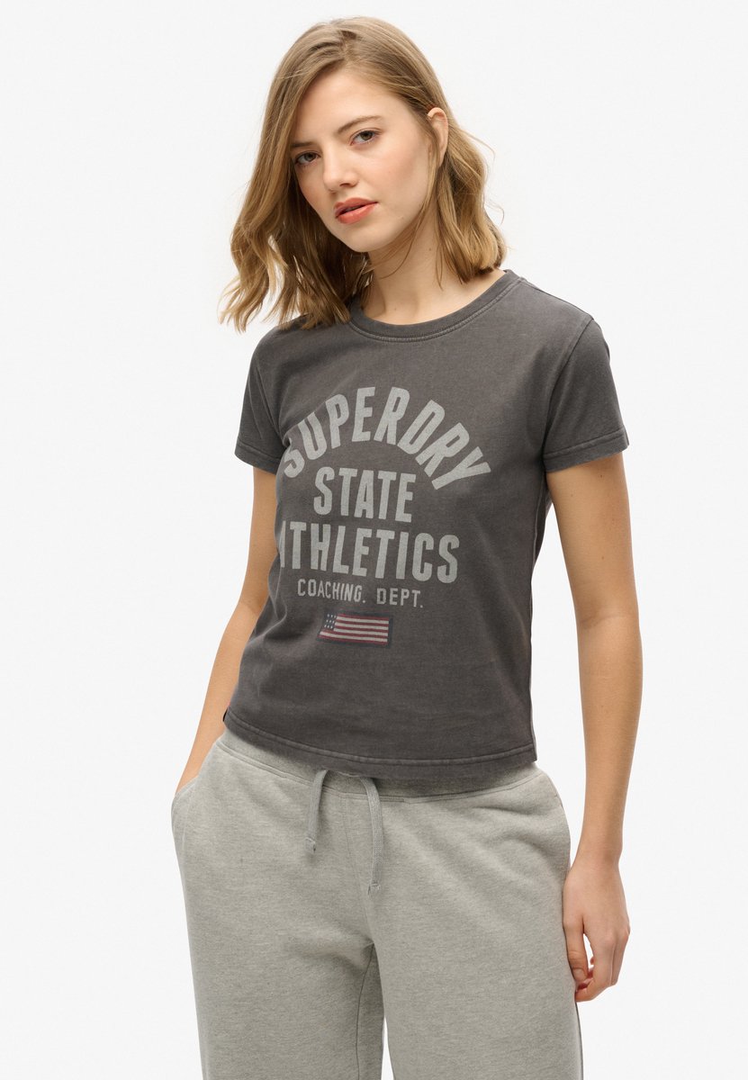 Superdry Athletic Graphic Slim T-shirt Dames T-shirts Zwart