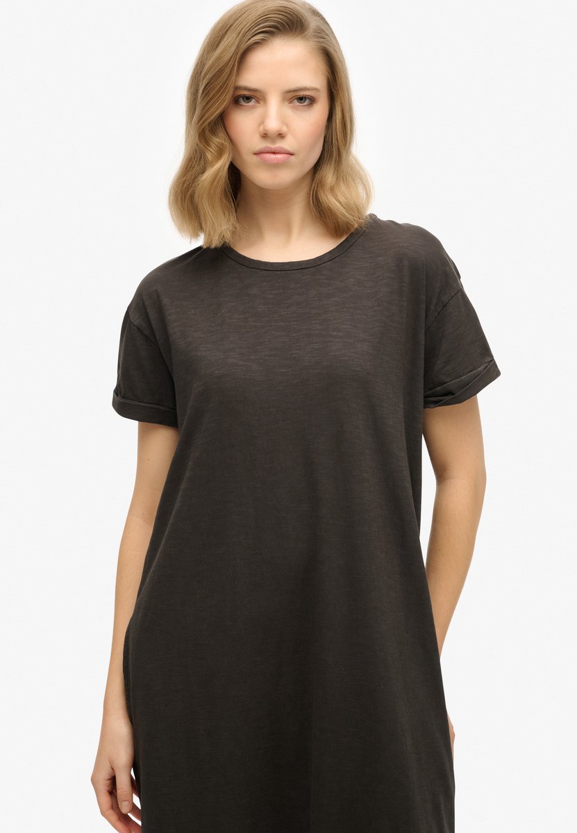 Superdry Midi T-shirtjurk Dames Jurken Zwart