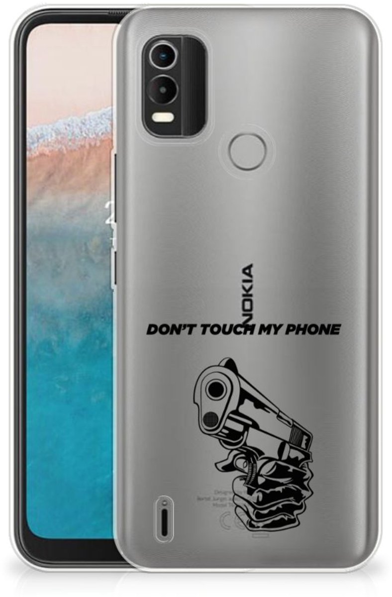 Nokia C21 Plus Silicone-hoesje Gun Don't Touch My Phone