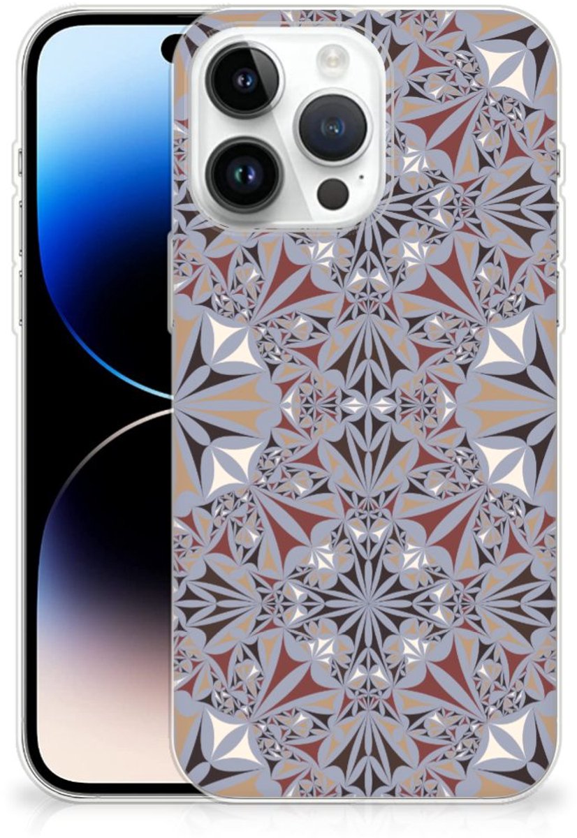 iPhone 14 Pro Max TPU Siliconen Hoesje Flower Tiles