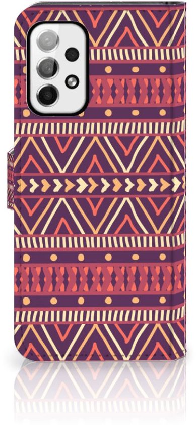Coque Téléphone Portable Samsung Galaxy A73 5G Bookcase Aztec Violet