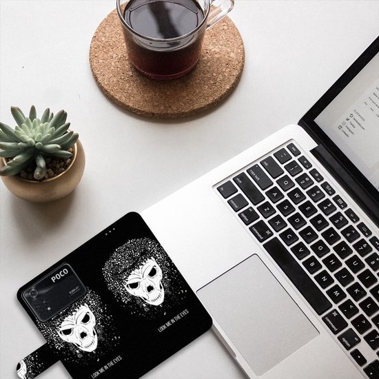 PU Cuir Premium Flip Case pour Xiaomi Poco X4 Pro 5G Coque Téléphone Crâne Cheveux