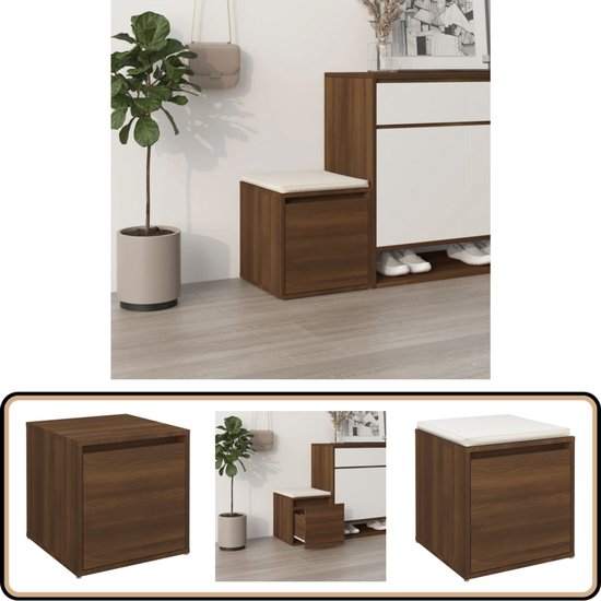 vidaXL Opbergbox met lade 40,5x40x40 cm bewerkt hout zwart, opbergkist, organiser, opslagbox, box, opslagkist, opbergbox, opbergkisten, boxen
