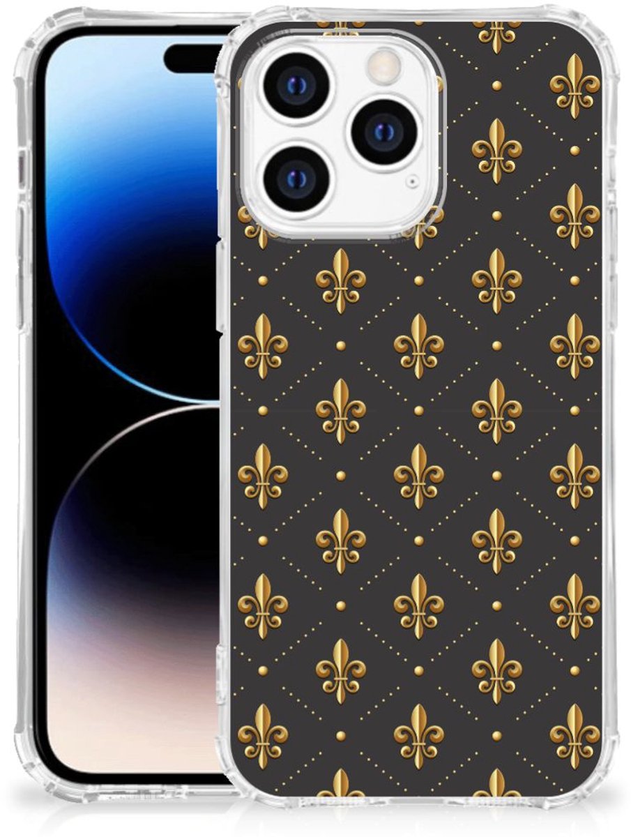 Apple iPhone 14 Pro Max Doorzichtige Silicone Hoesje Franse Lelie