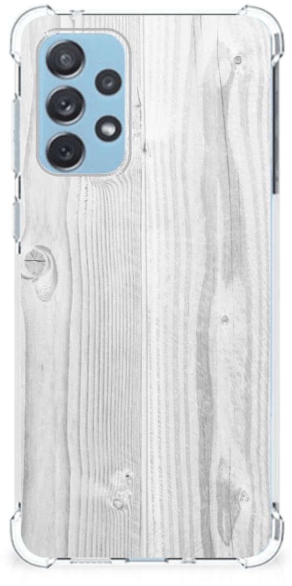 Samsung Galaxy A73 Stevig Telefoonhoesje White Wood