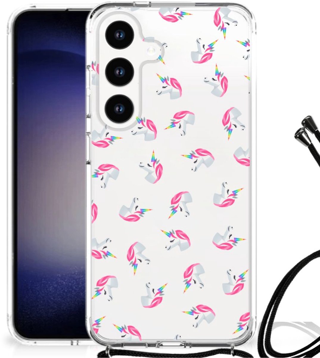 Doorzichtige Silicone Hoesje voor Samsung Galaxy S24 Unicorns