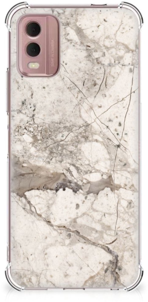 Nokia C32 Anti-Shock Hoesje Marmer Beige