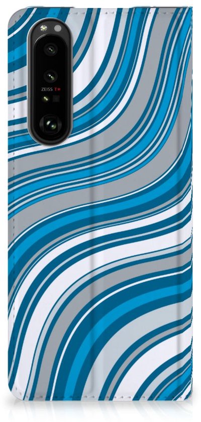 Coque Sony Xperia 5 III Book Case Vagues Blauw