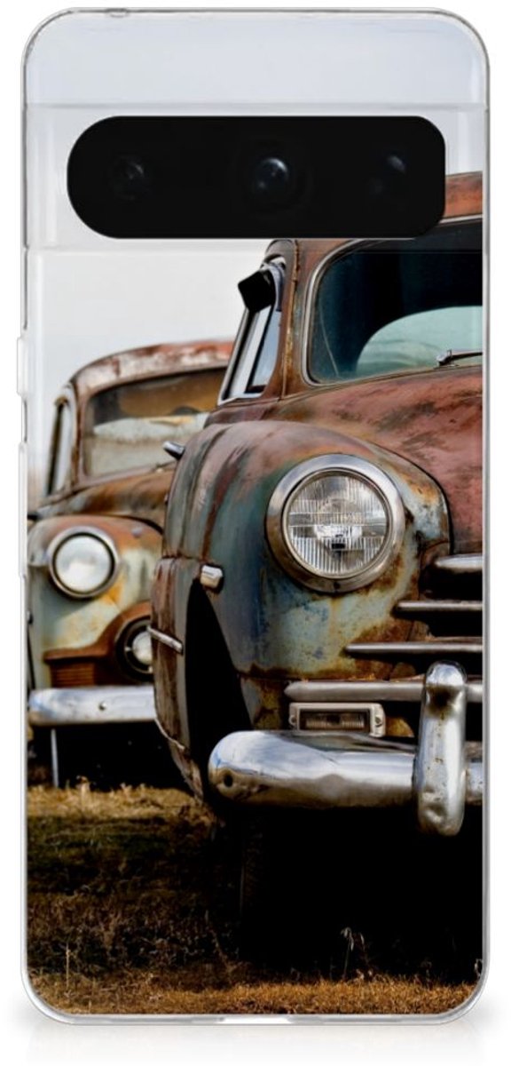 Google Pixel 8 Pro Siliconen Hoesje met foto Vintage Auto