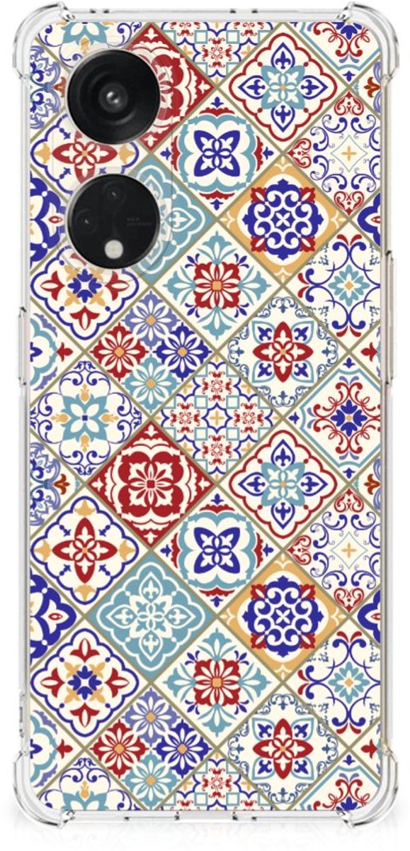 OPPO A98 Anti-Shock Hoesje Tiles Color