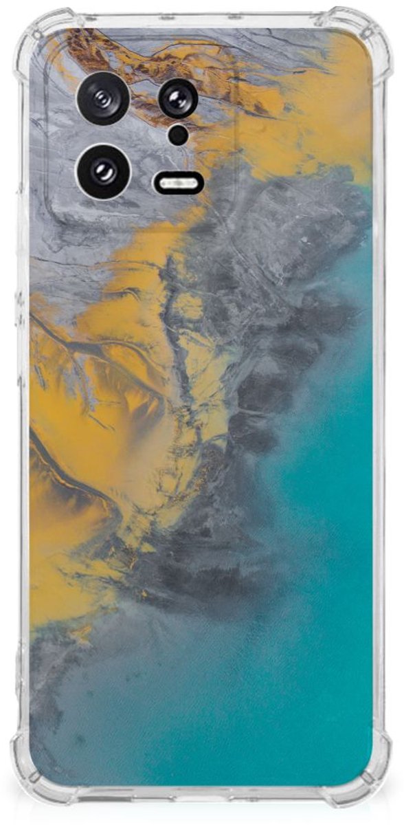 Xiaomi 13 Anti-Shock Hoesje Marble Blue Gold