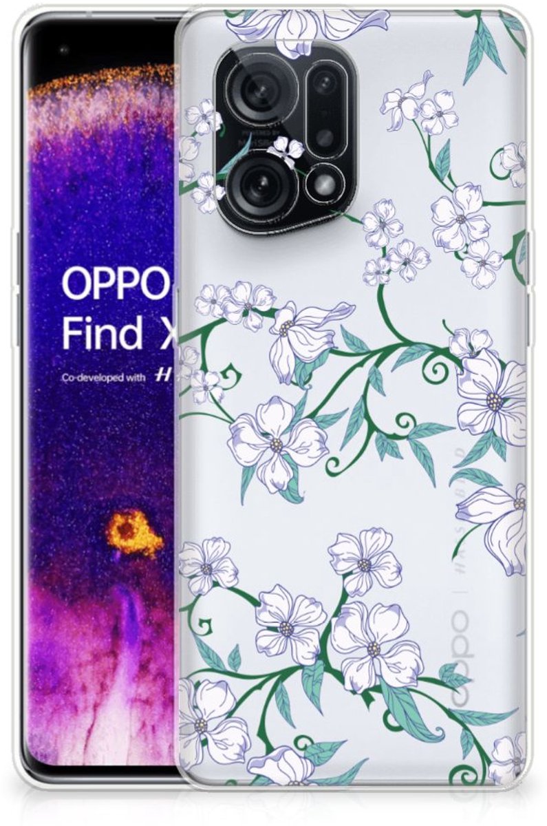 OPPO Find X5 Uniek TPU Case Blossom White