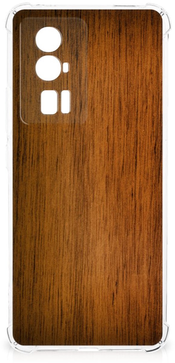 Back Cover voor Xiaomi Poco F5 Pro Stevig Telefoonhoesje Donker Hout