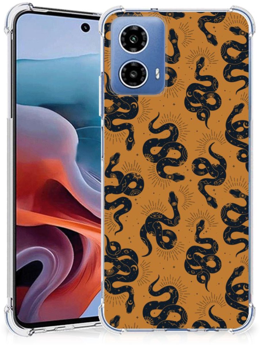 TPU Case Anti-Shock voor Case Anti-shock voor Motorola Moto G34 Snakes