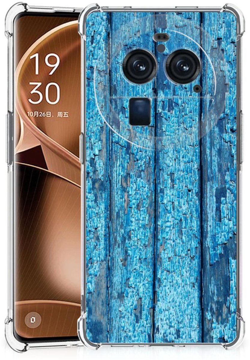 OPPO Find X6 Pro Stevig Telefoonhoesje Wood Blue